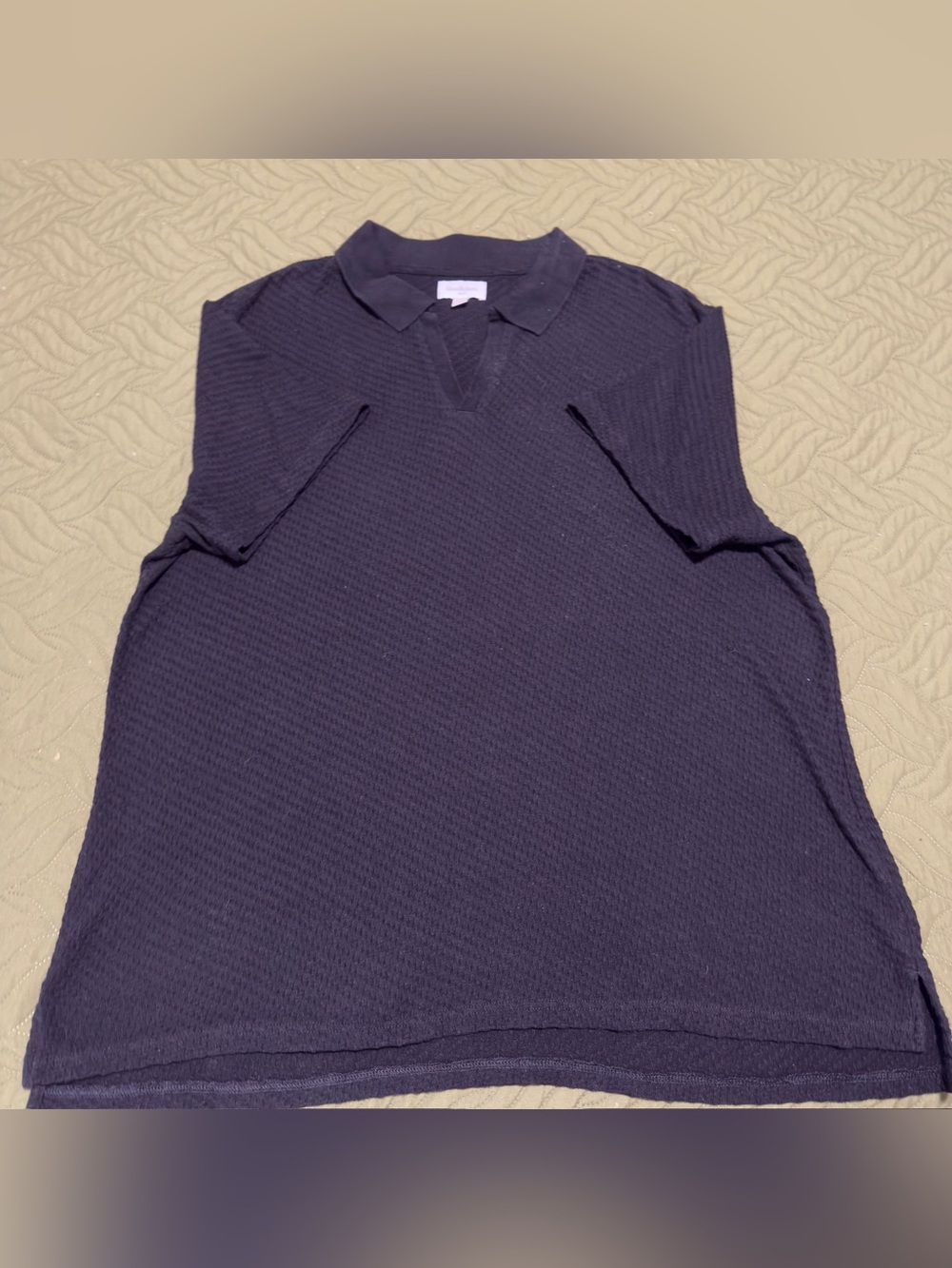 Goodfellow & Co Men’s Black Waffle Knit Polo Shirt XL Short Sleeve